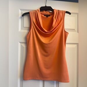 Dana Buchman Vibrant Orange Drape Neck Tank Top